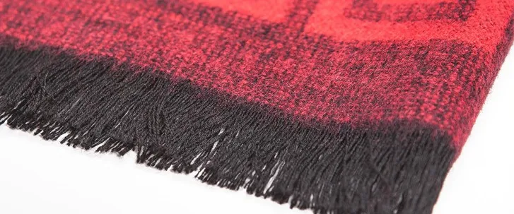 Male Wool Classic Plaid Scarf