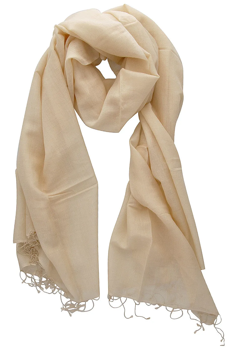 MALIBU Beige Silk Pashmina Woman Scarf