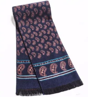 Men's Winter Scarf With Orange Flower Pattern