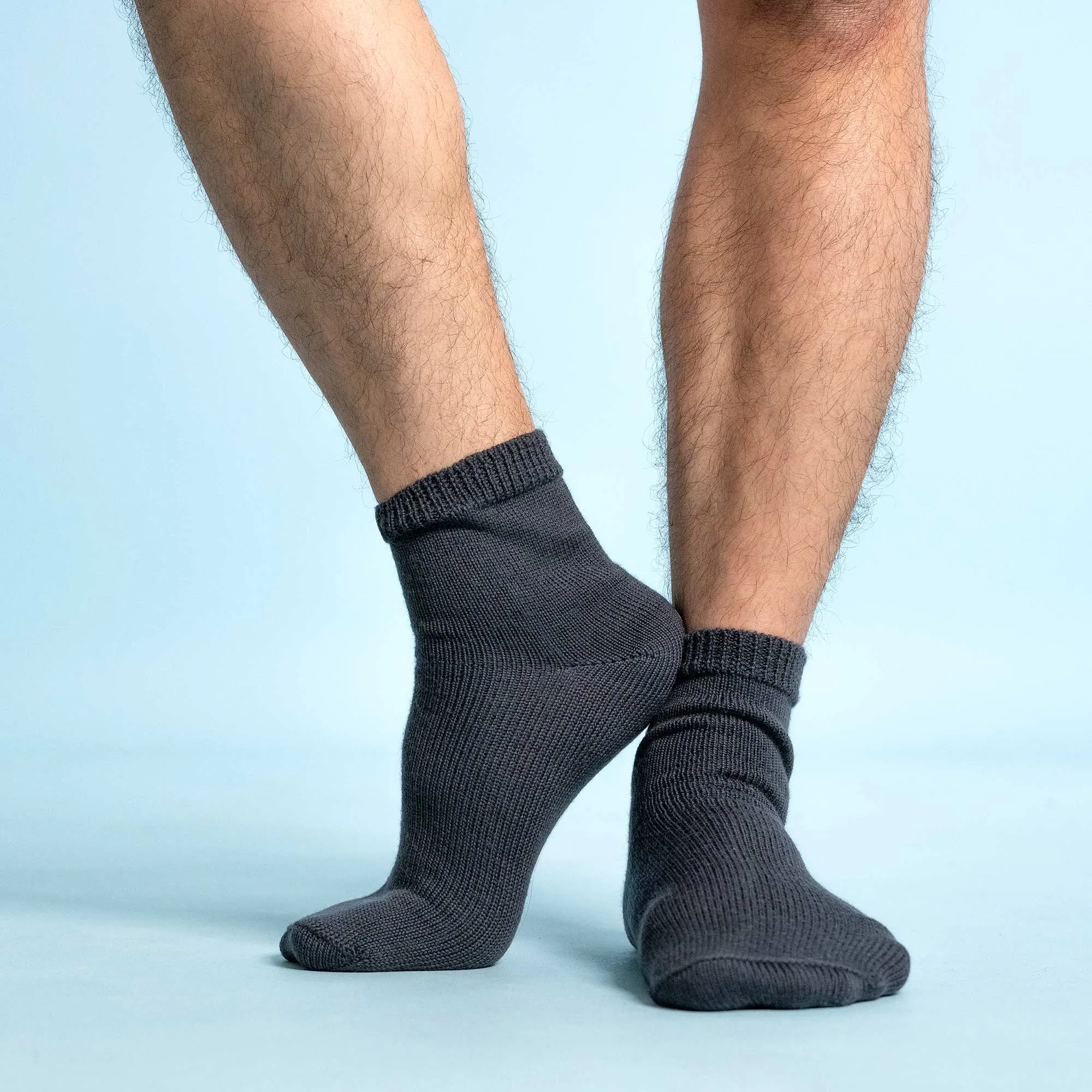 MOUNTAINVILLE Elastic-free 3-Ply 100% Organic Merino Wool Socks (No Polyester, No Latex, No Spandex, No Nylon, No Polyamide, No Plastic, No Synthetics) (100% Biodegradable)