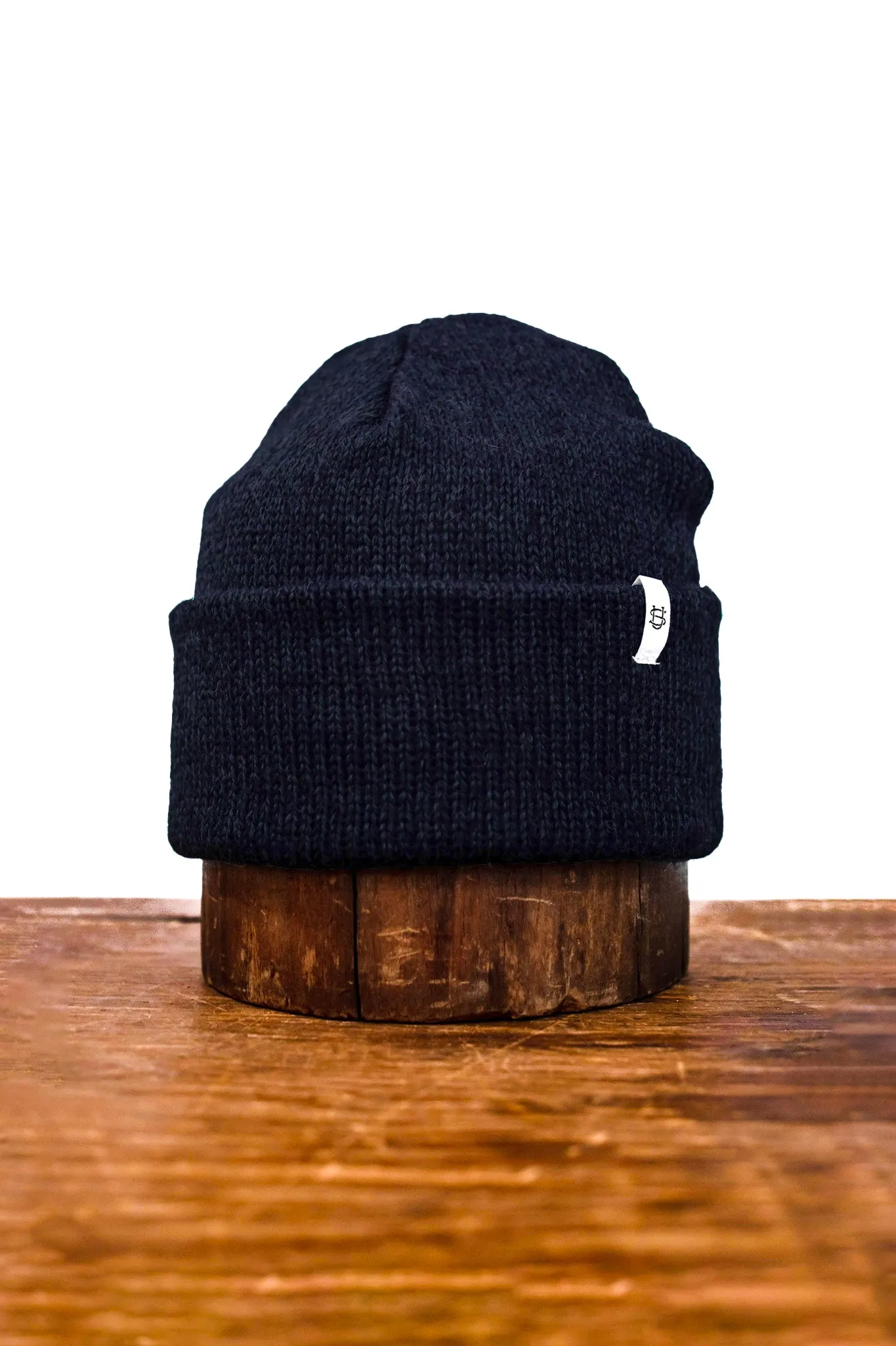 Navy Melange Ragg Wool Beanie