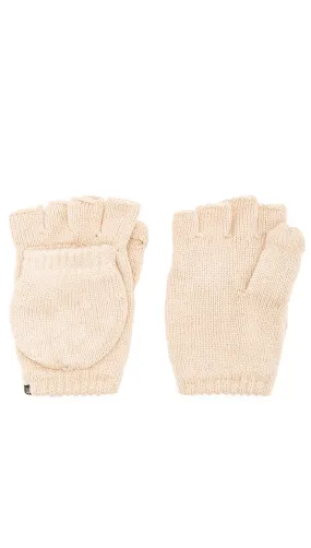 Plush Fleece Lined Fingerless Texting Mittens Tan