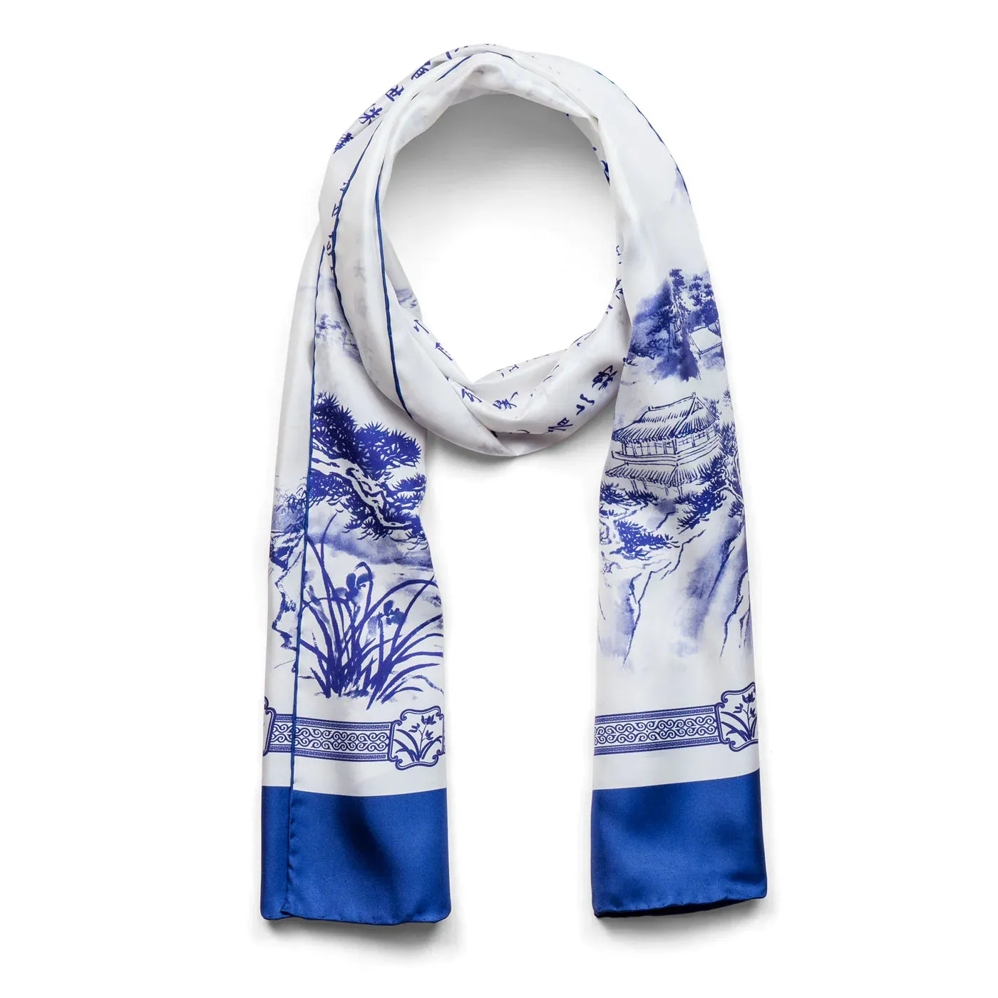 Poets of the Orchid Pavilion Long Silk Scarf