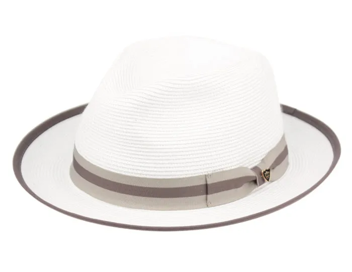 Poly Braid Straw Fedora with Grosgrain Band