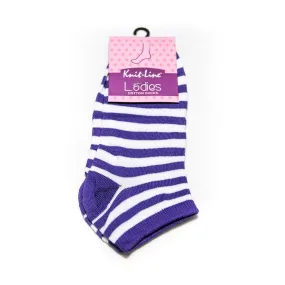 Purple With White Women's Ankle Cotton Socks - KL-22