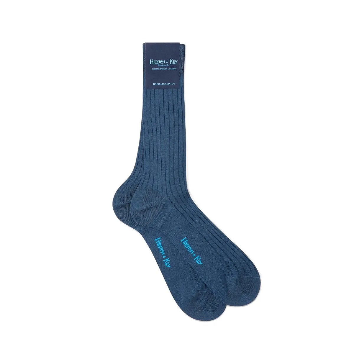 Short Blue Cotton Socks