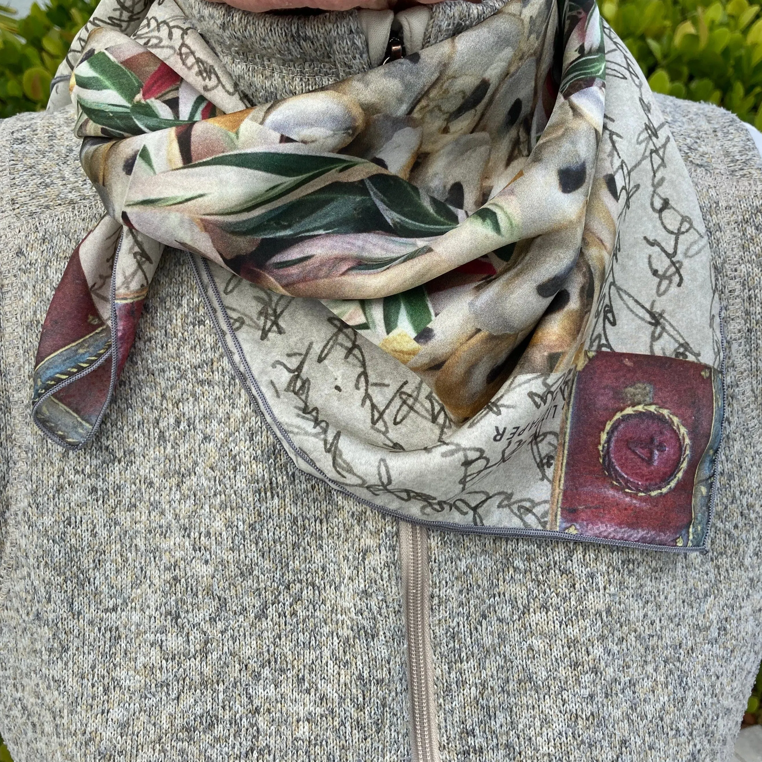 Silk Scarf, "Manuscript"