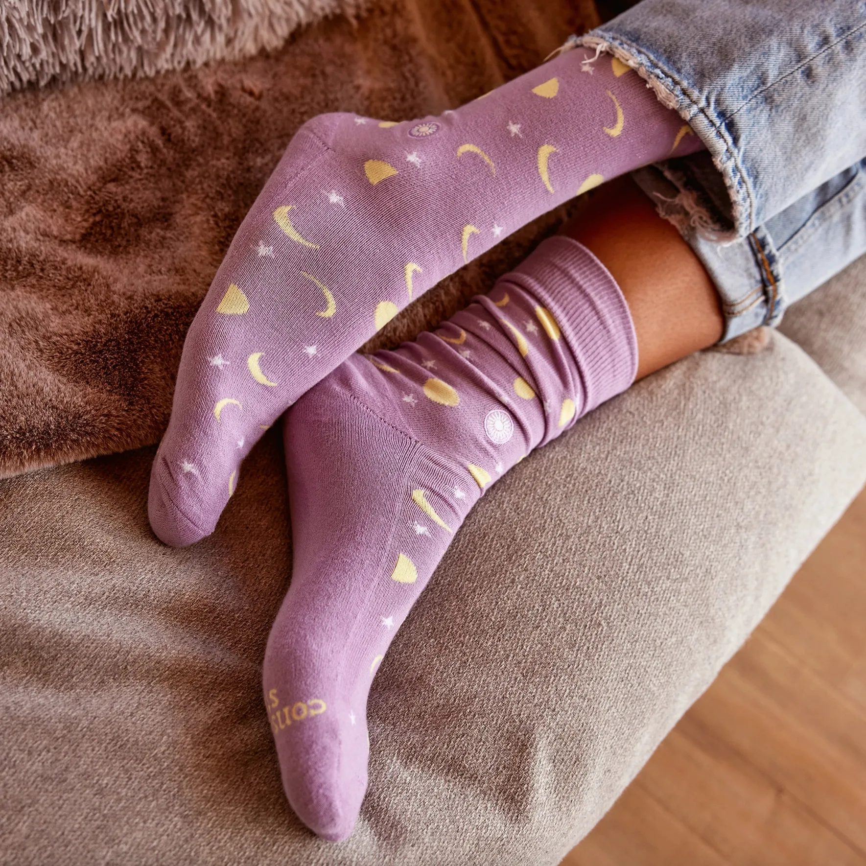 Socks That Support Mental Health - Purple Moons