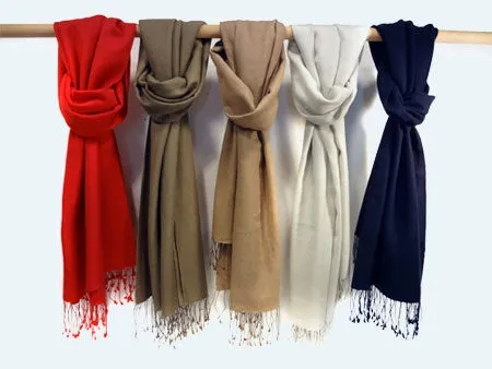 Solid Monogrammed Pashmina Scarf Choose Color