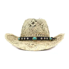 Straw Cowboy Hats Denim Hat Natural Grass Straw Hat