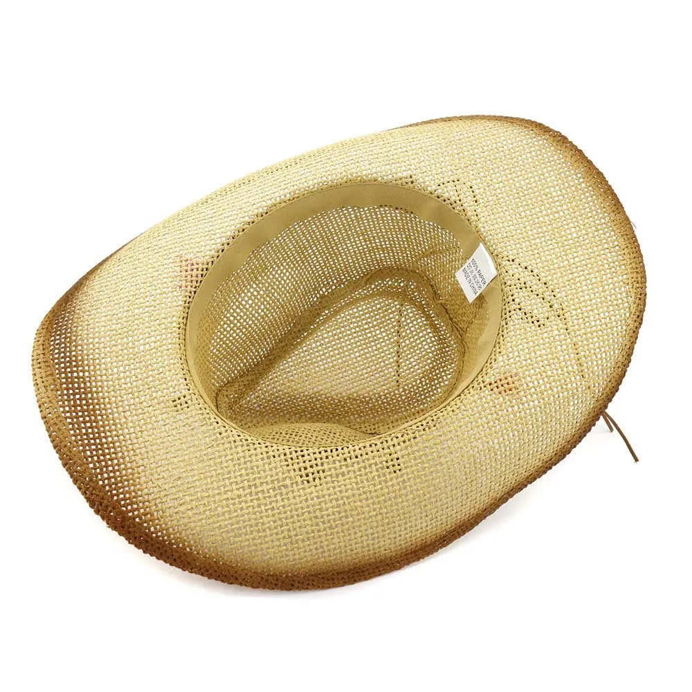 Straw Cowboy Hats Female Outdoor Beach Hat Straw Cowboy Hat Sun Protection Hat