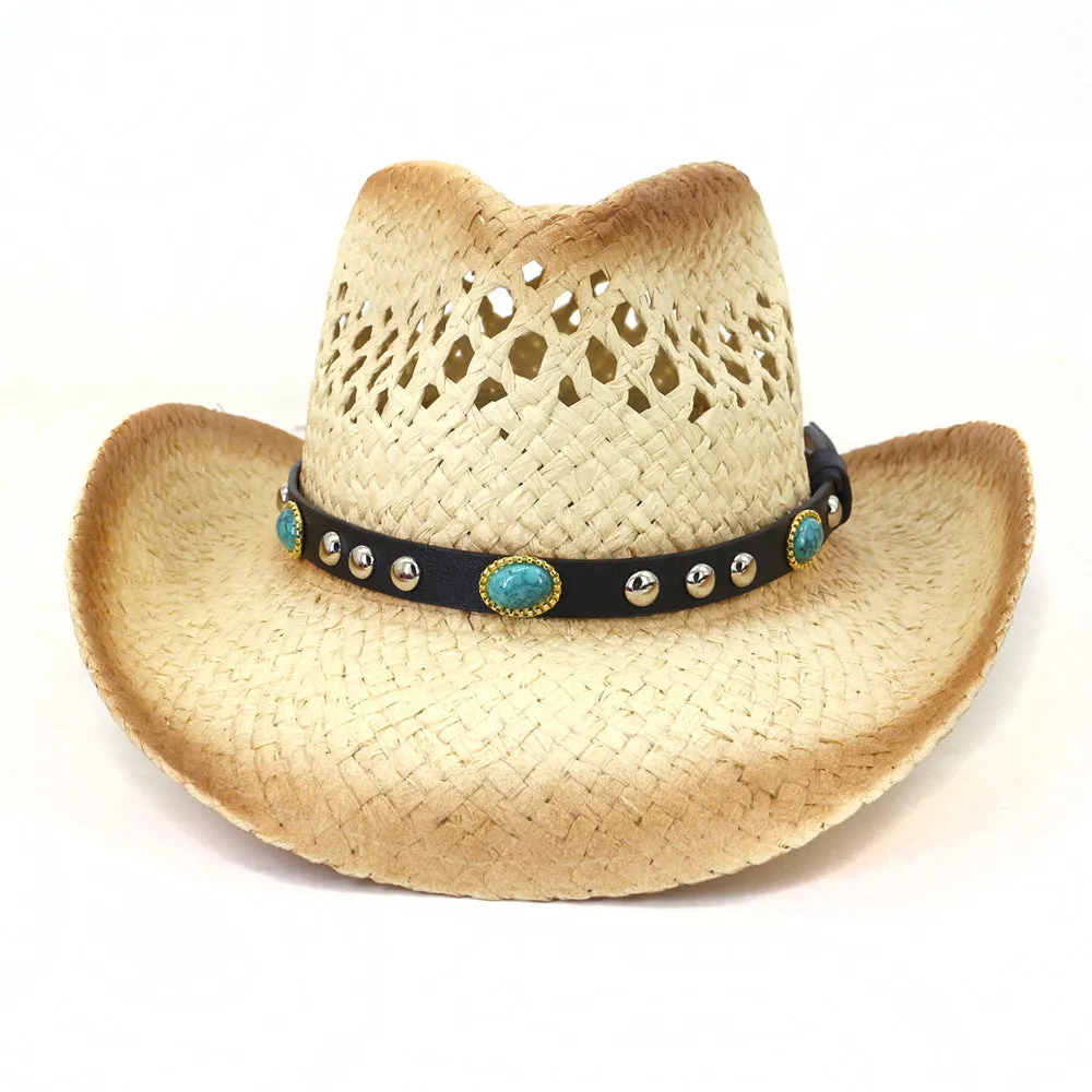 Straw Cowboy Hats Spring and Summer Men and Women Outdoor Beach Hat