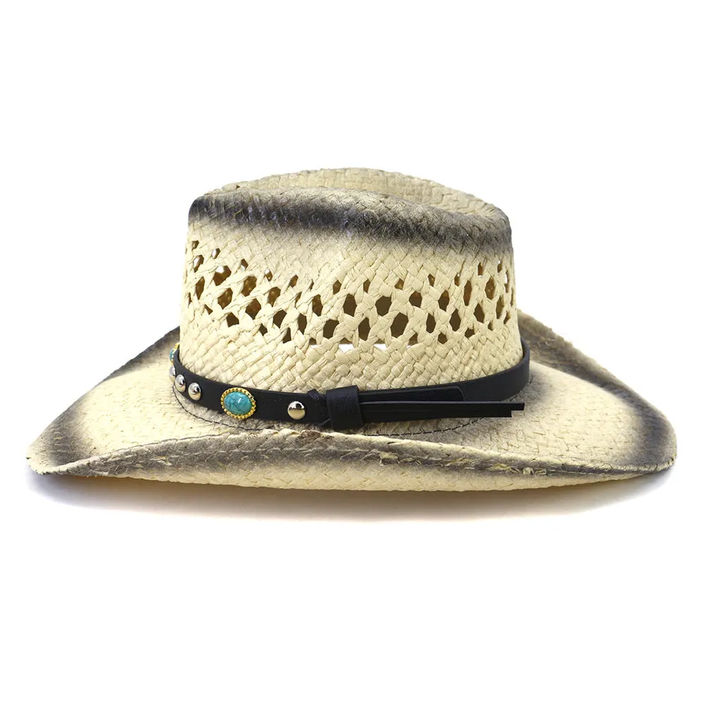 Straw Cowboy Hats Spring and Summer Men and Women Outdoor Beach Hat