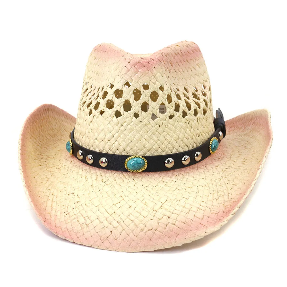 Straw Cowboy Hats Spring and Summer Men and Women Outdoor Beach Hat