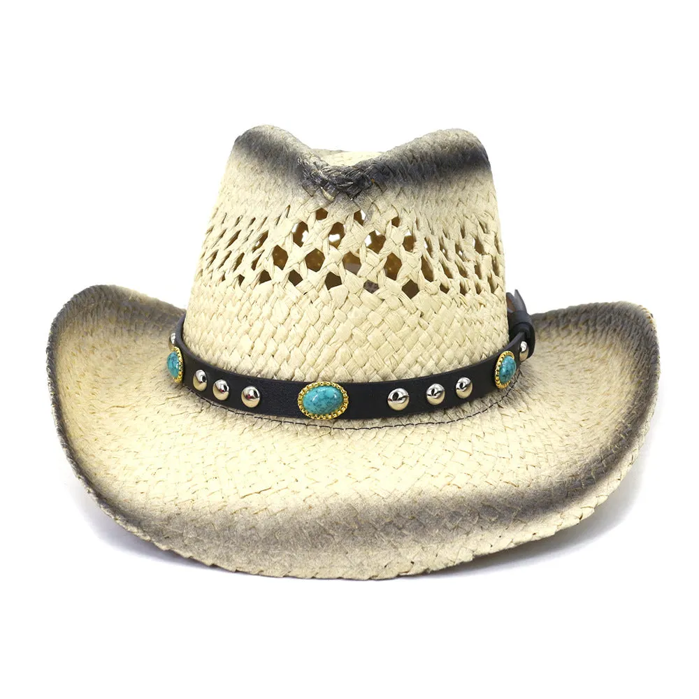 Straw Cowboy Hats Spring and Summer Men and Women Outdoor Beach Hat