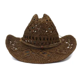 Straw Cowboy Hats Spring and Summer Men's and Women's Outdoor Straw Hat