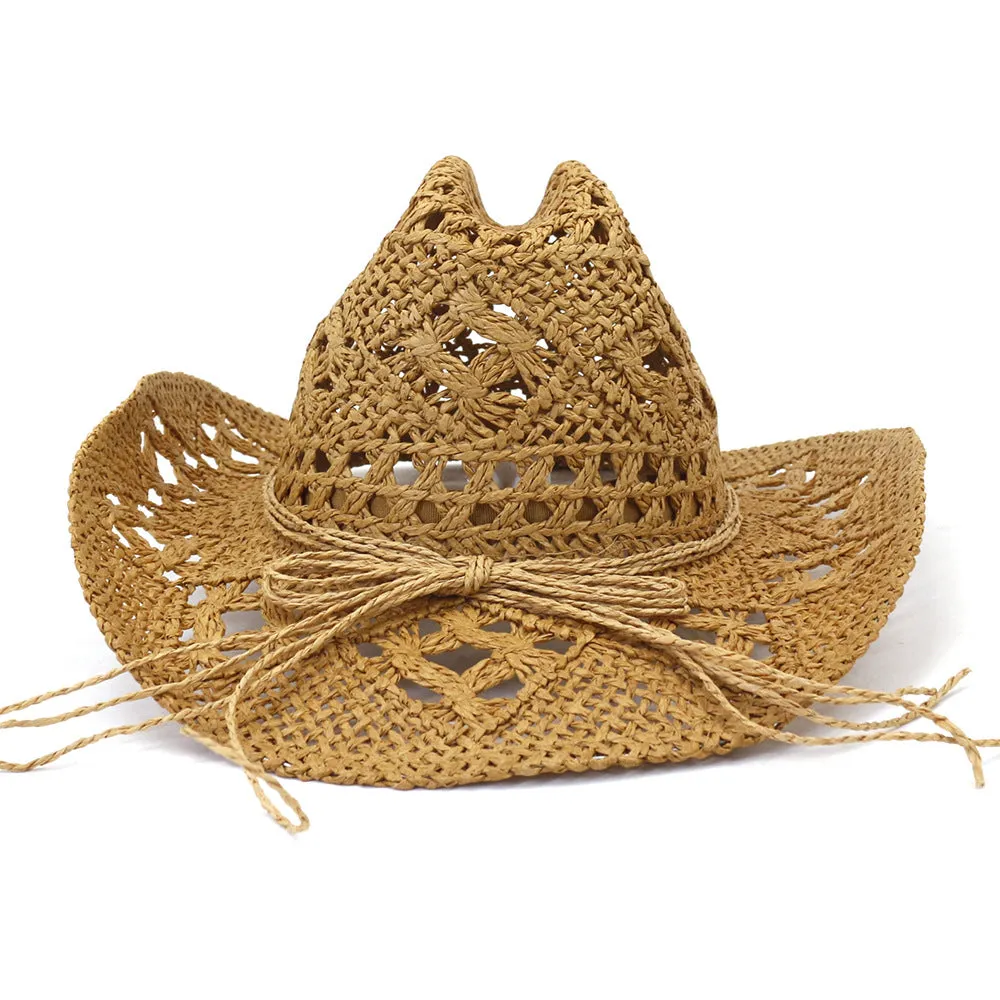 Straw Cowboy Hats Spring and Summer Men's and Women's Outdoor Straw Hat