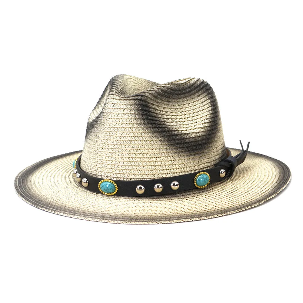 Straw Cowboy Hats Spring and Summer Men's and Women's Outdoor Travel Sun Hat