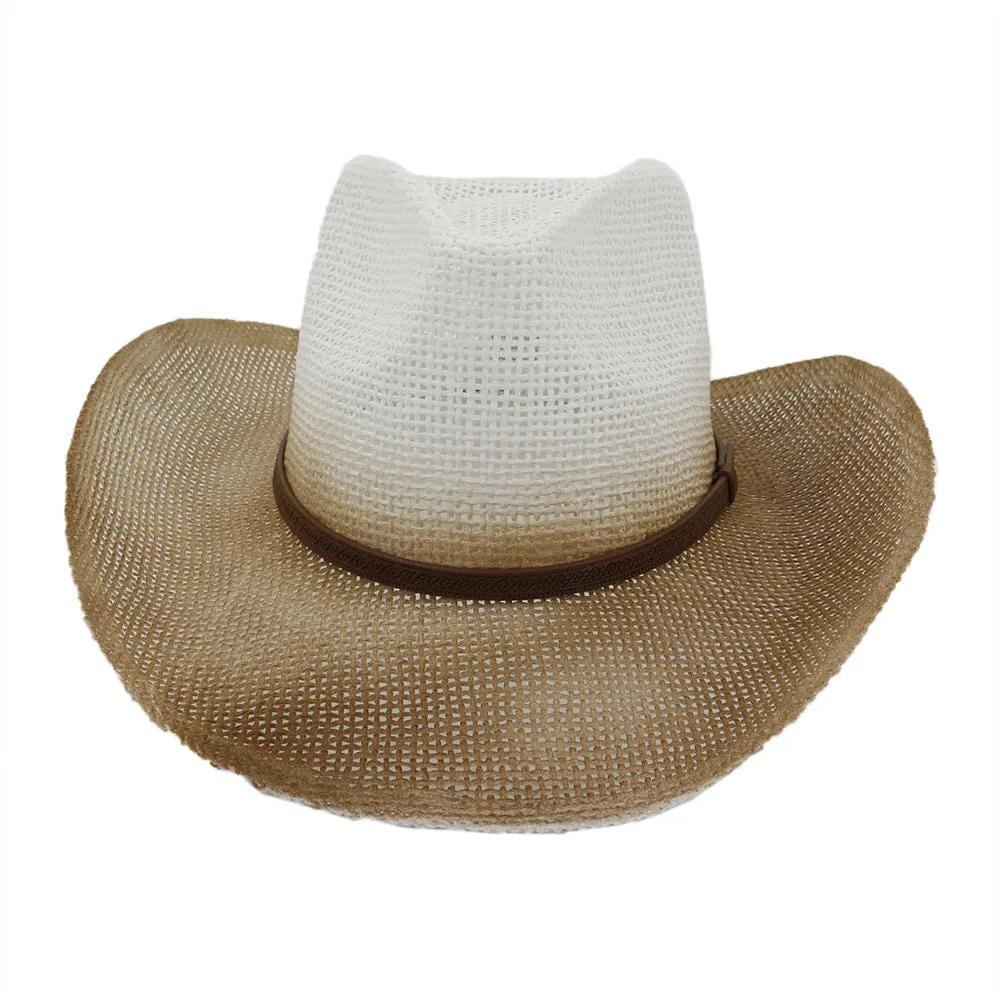 Straw Cowboy Hats Straw Cowboy Hat Men and Women Outdoor Seaside Sun Protection