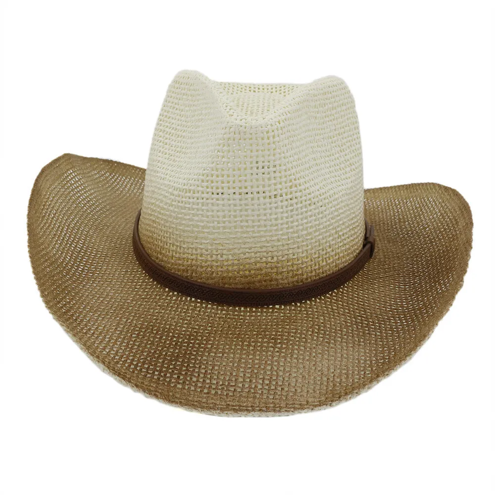 Straw Cowboy Hats Straw Cowboy Hat Men and Women Outdoor Seaside Sun Protection