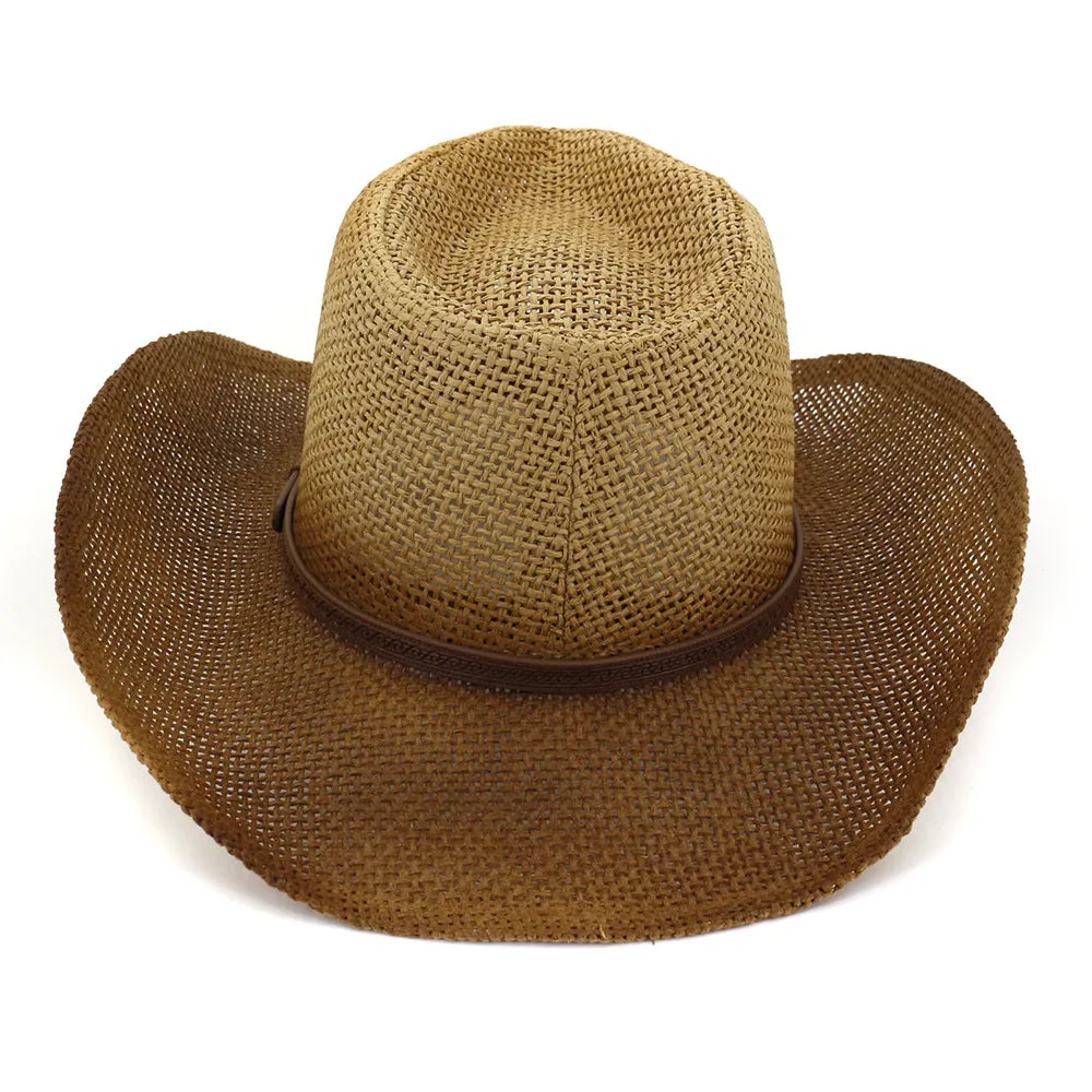 Straw Cowboy Hats Straw Cowboy Hat Men and Women Outdoor Seaside Sun Protection