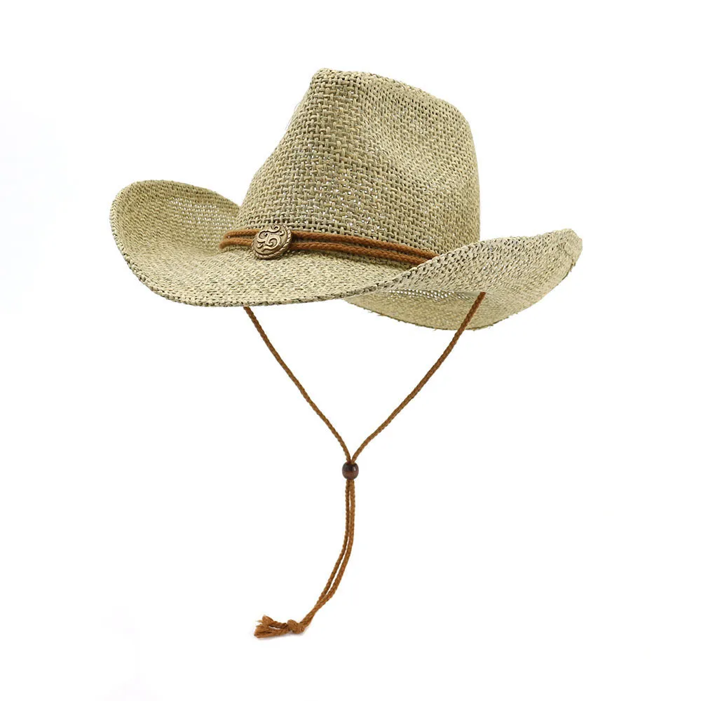 Straw Cowboy Hats Straw Cowboy Hat Top Hat Outdoor Seaside Beach