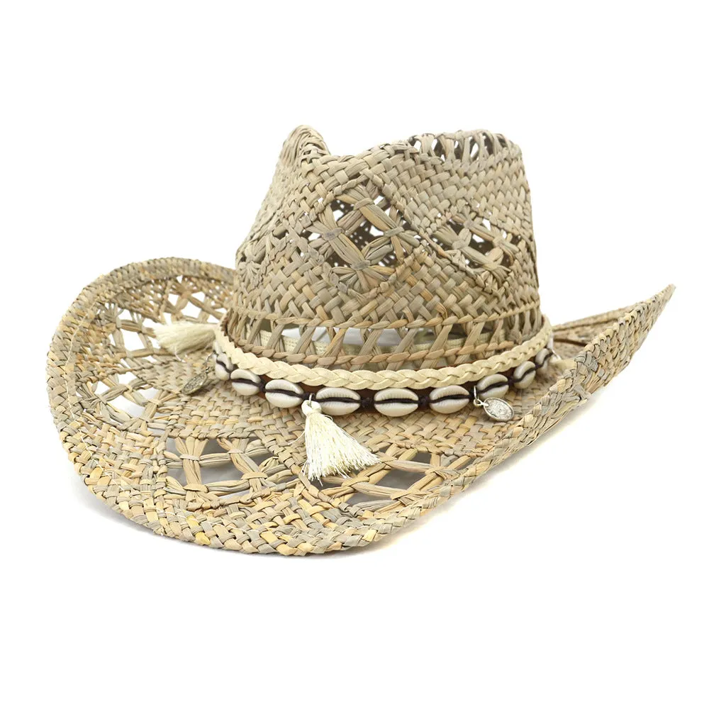 Straw Cowboy Hats Woven Cowboy Hat Natural Straw Hat Sunhat