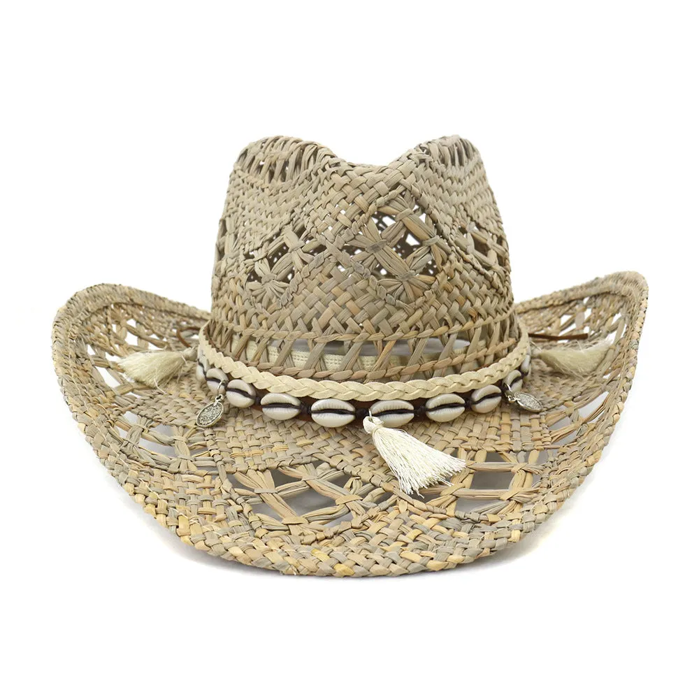 Straw Cowboy Hats Woven Cowboy Hat Natural Straw Hat Sunhat