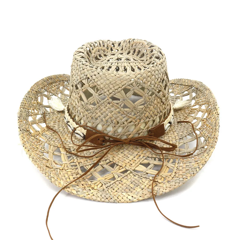 Straw Cowboy Hats Woven Cowboy Hat Natural Straw Hat Sunhat