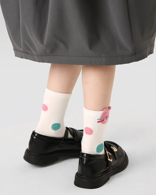 Sweetnana 5-Pack "Cute bunny" Series Children's Cotton Socks: Girls Socks Cotton Soft Cute Kids Ankle Socks, Kids Cozy Warm Socks for Autumn and Winter.