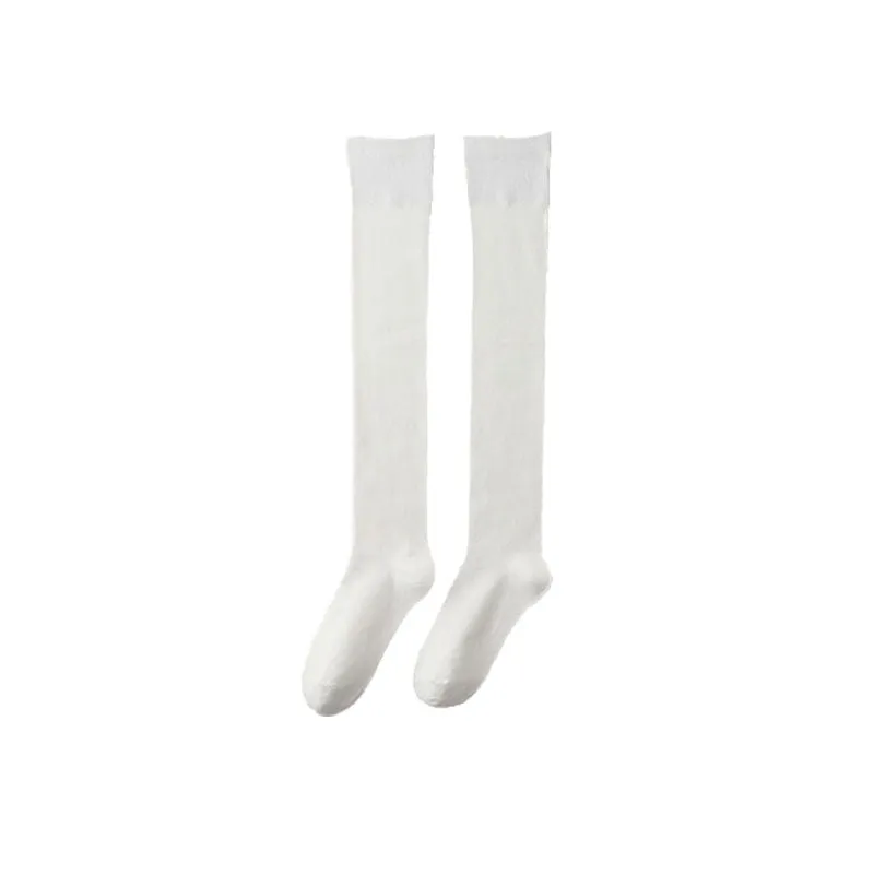 Sweetnana Thigh High Socks for Women Over the Knee Socks Solid Color Cotton Socks Cozy Seamless Socks