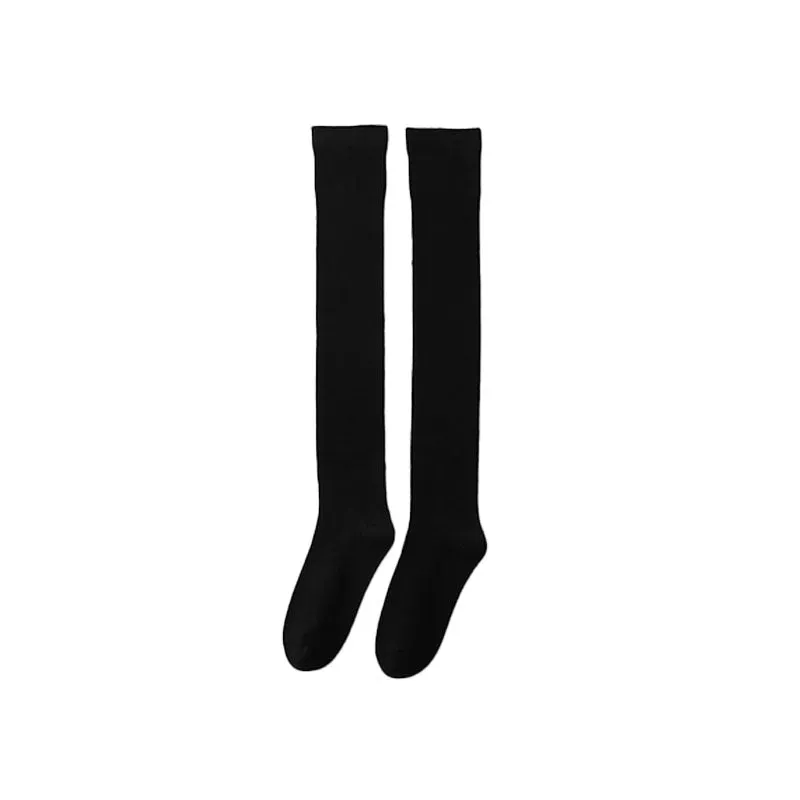 Sweetnana Thigh High Socks for Women Over the Knee Socks Solid Color Cotton Socks Cozy Seamless Socks