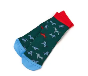 Tikaboo Ankle Sock Green Horse One Size