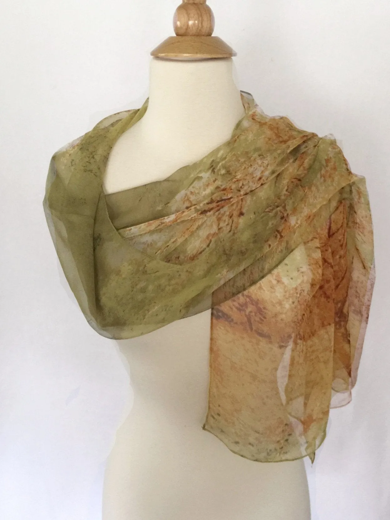 Van Gogh Trees Scarf - Green/Brown/Cream