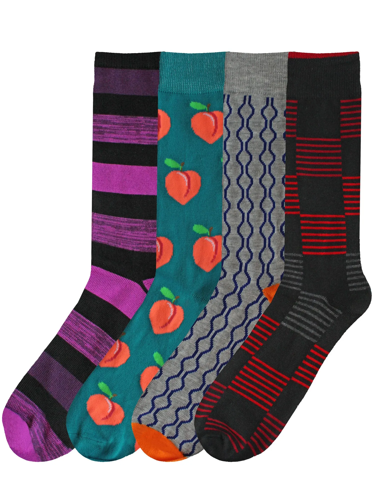 Wild Crazy Combo Mens 4-Pack Novelty Dress Socks