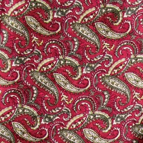 Wildrag-PWO Paisley Wine/Olive Silk Scarf