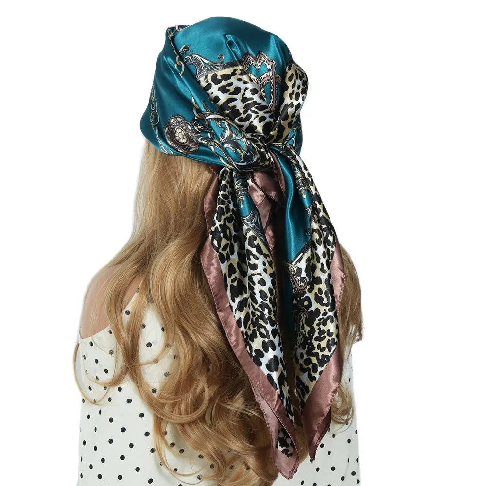 Women Vintage Four Seasons Silk Scarf top Headwraps