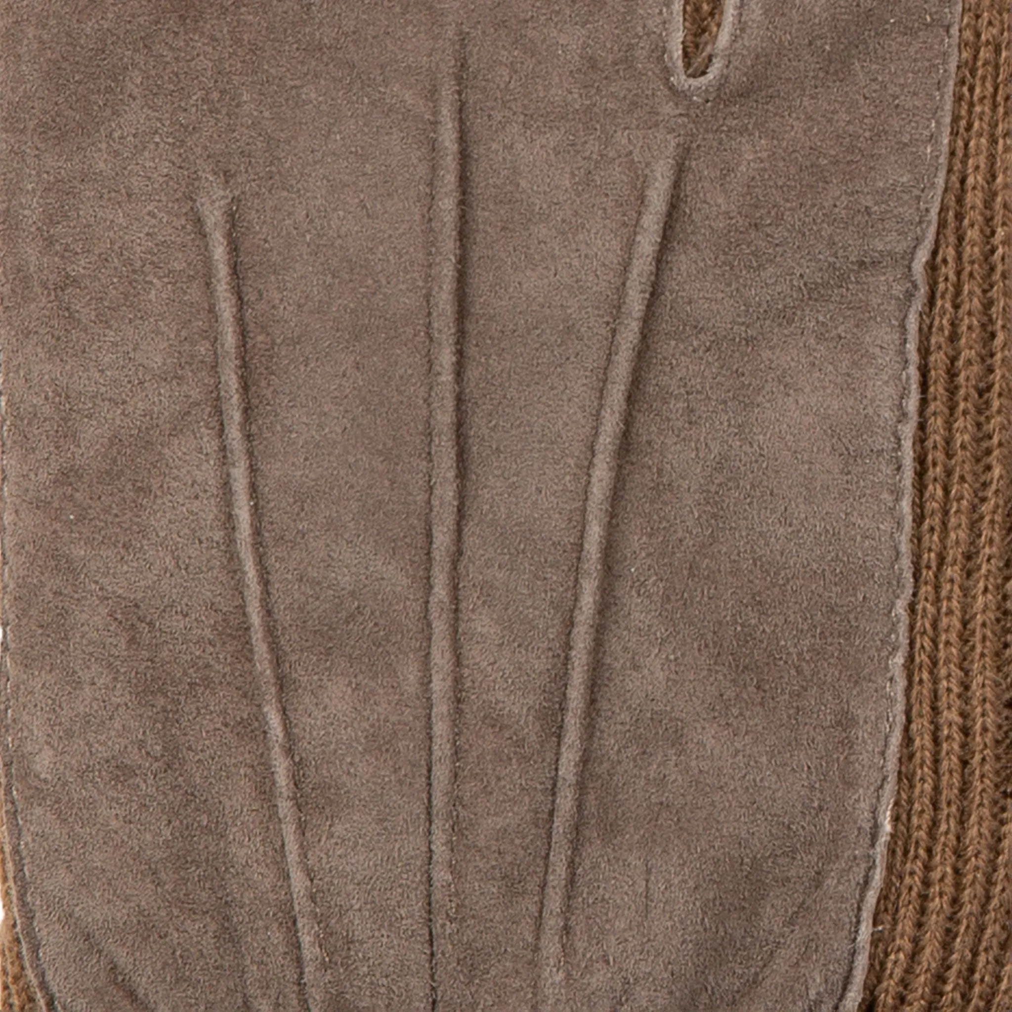 Women's Three-Point Fleece-Lined Suede Gloves