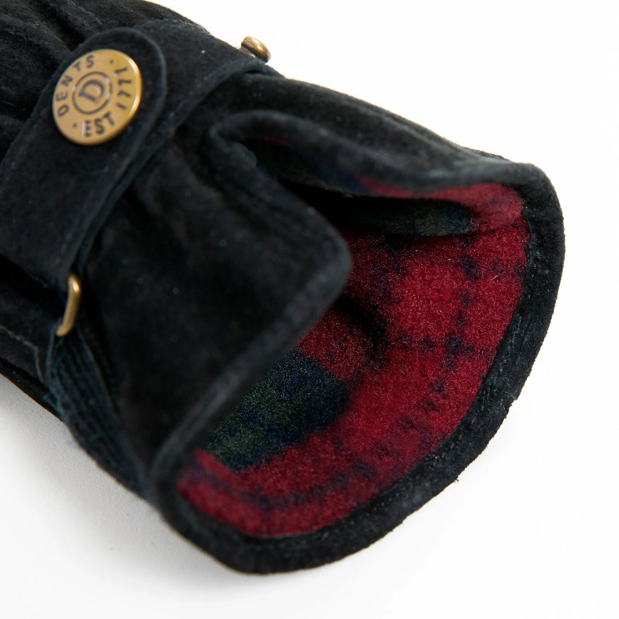 Women's Three-Point Fleece-Lined Suede Gloves