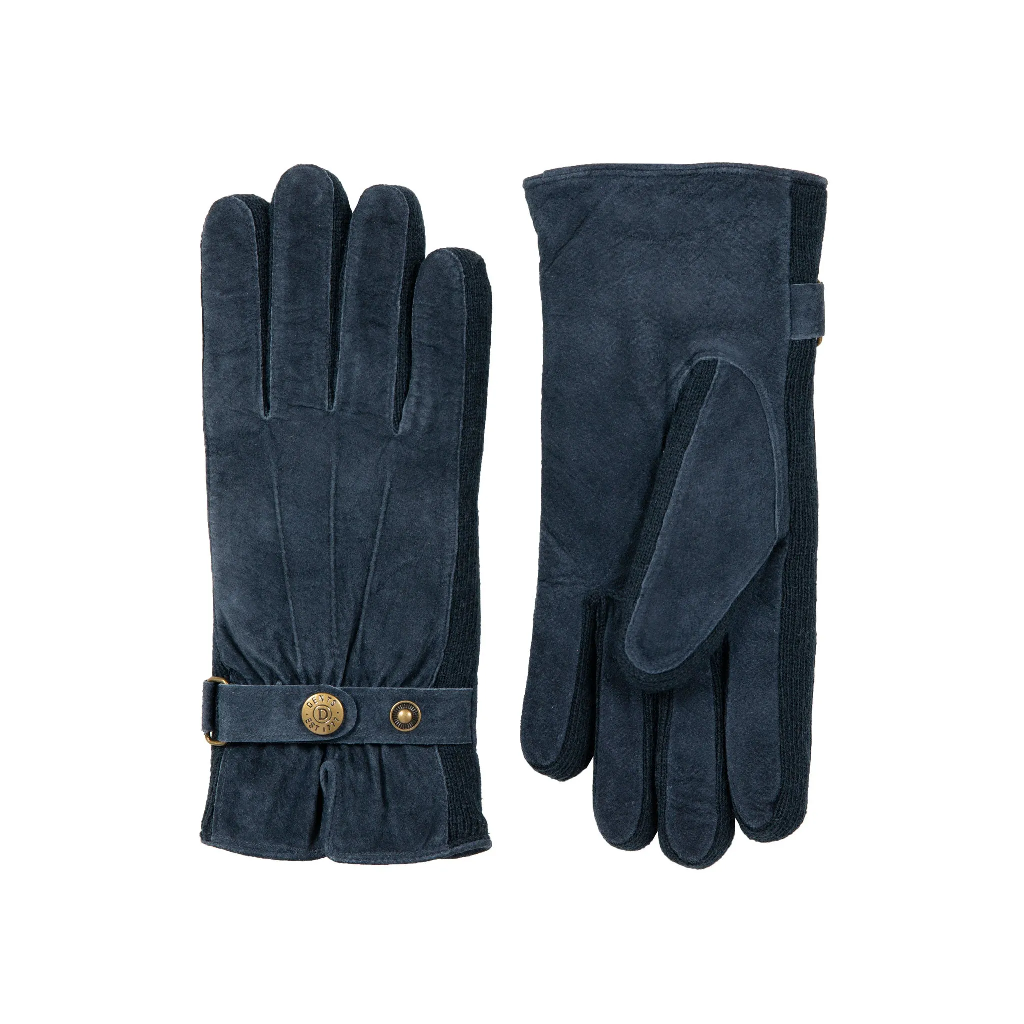 Women's Three-Point Fleece-Lined Suede Gloves